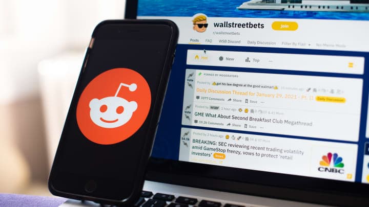 Reddit discussion thread on a laptop