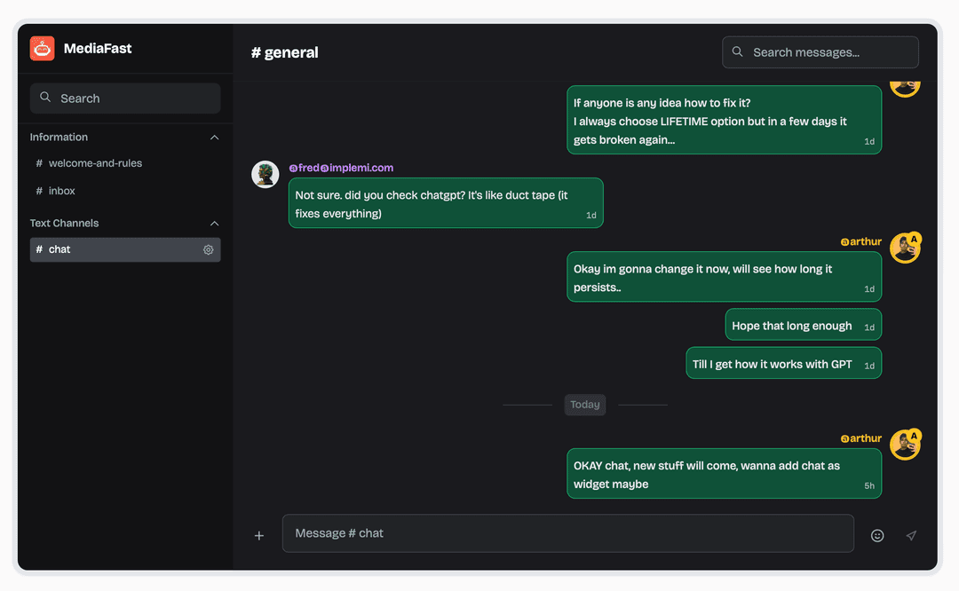 Chat feature image for MediaFast